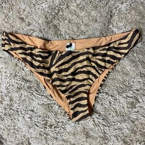 J. Crew NWT Curved Waist Cheeky Bikini Bottom Zebra Stripe Low Rise Size 3X